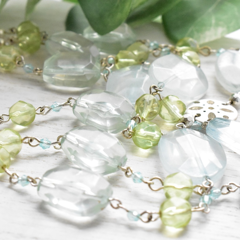 Green and Blue Sea Glass Colors Necklace